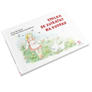 Emilka se zvířátky na dvorku